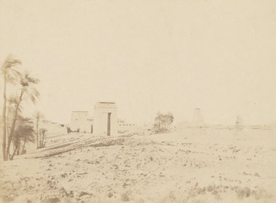 Tempio e palme, veduta delle rovine, Karnak da John Beasly Greene